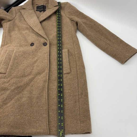 J.Crew Daphne Topcoat Camel Brown Italian Boiled Wool Pea Coat Women Size 4 $228 - Picture 7 of 9